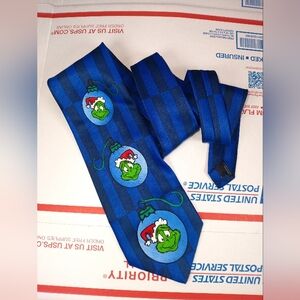 Dr. Suess Neck Tie Men's 56" Blue Grinch Stole Christmas